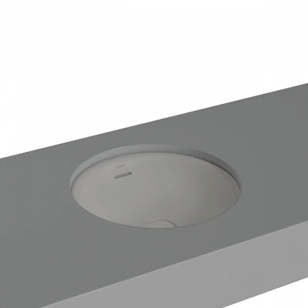 Lavoare - ‎Lavoar / chiuveta rotunda tip bol 40cm fara orificiu baterie, cu orificiul preaplin, sub blat | 7532B076-1082