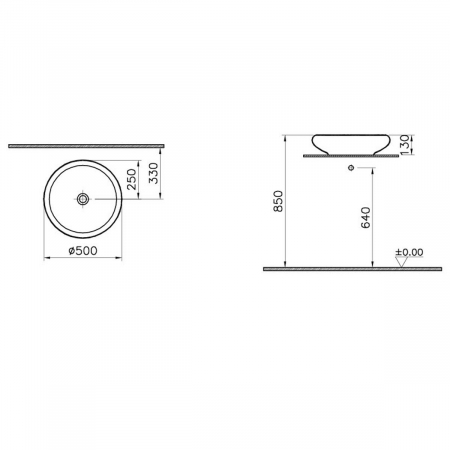 ‎Lavoar / chiuveta rotunda tip bol 50cm, alb | 4522B403-0016 [1]