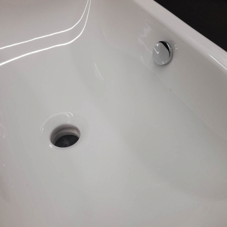 Lavoar de baie pe blat, rectangular, 45cm cu 55cm, alb cu orificiu pentru baterie și preaplin | 5465B003-0001 [3]