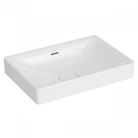 Lavoar dreptunghiular tip bol 60cm x 40cm fara orificiu baterie, cu orificiul preaplin, pe blat | 7535B003-0673
