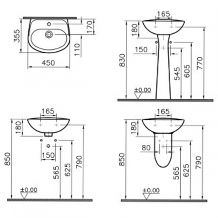 ‎Lavoar mic / chiuveta baie compacta 45cm | 5078L003-0001 [1]