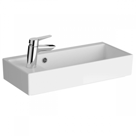 Lavoare - ‎Lavoar mic / chiuveta baie compacta 60cm x 28cm cu orificiu pentru baterie pe stanga, cu orificiul preaplin | 7408B003-0028