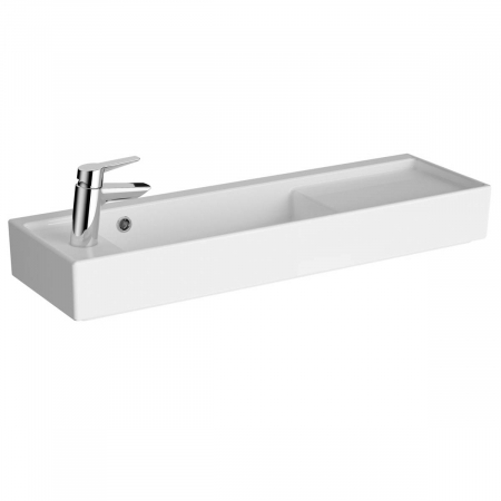 Lavoare - ‎Lavoar mic / chiuveta baie compacta 90cm x 28cm cu orificiu pentru baterie pe stanga, cu orificiul preaplin | 7409B003-0028
