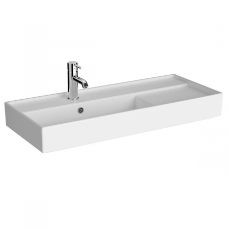 Lavoare - ‎Lavoar mic / chiuveta baie compacta 90cm x 38cm cu orificiul pentru baterie si preaplin | 7402B003-0001