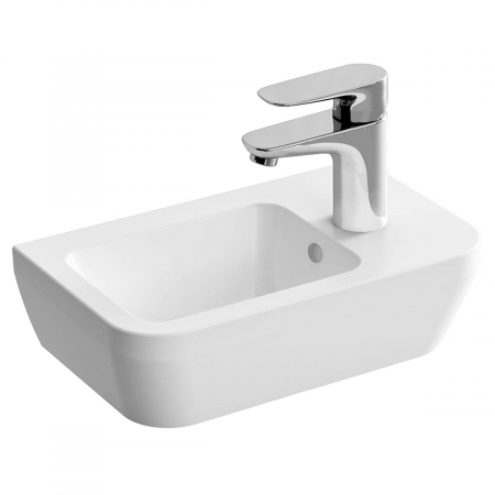 Lavoare - Lavoar mic / chiuveta baie compacta cu zona pentru robinet la dreapta, cu orificiul pentru baterie si preaplin | 7091L003-0029