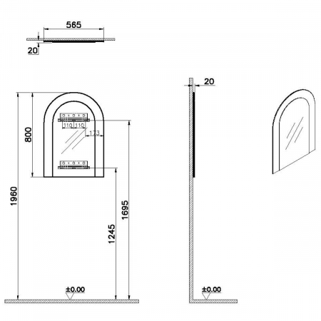 Two - tone mirror, 56.5x80cm | 66744 [1]