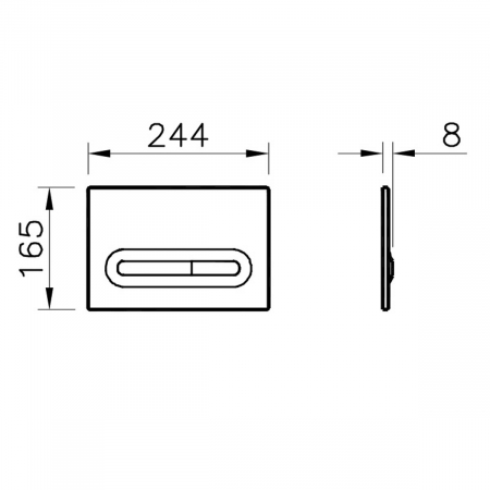Clapetă de acționare Loop T, crom, acționare prin buton | 740-0780 [1]