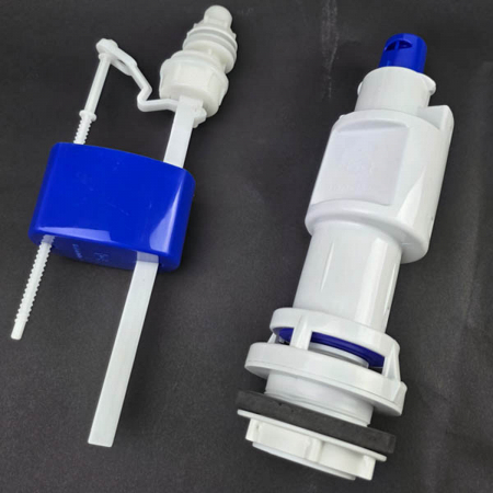 Mecanism / valva golire rezervor WC, alimentare pe jos cu racord plastic 1/2, cu buton, set complet | 3008-1/2 [3]