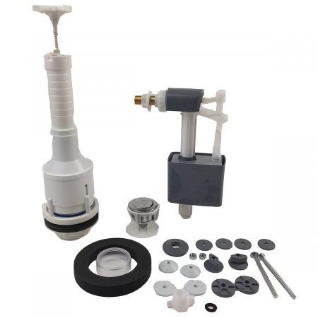 Mecanism / valva golire rezervor WC, alimentare pe lateral cu racord alama 3/8, cu buton, set complet | 3025-100 [3]
