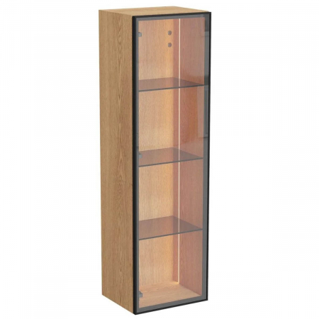 Mobilier de baie - Edge tall unit, 35cm, cu glass usa, scurt light oak, dreapta | 67250