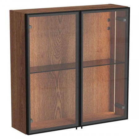 Mobilier de baie - Edge upper unit, 67cm, cu glass usa, walnut | 67163