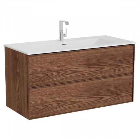 Mobilier de baie - Edge Unitate de baza lavoar baie 120 cm, cu 2 drawers, cu Lavoar / chiuveta baie tip vanity, walnut | 67157
