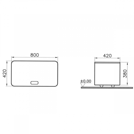 base unit cu roti 80cm, alb inalt gloss | 56425 [1]