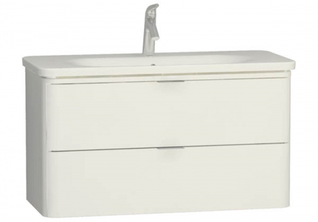 Mobilier de baie - Unitate de baza lavoar baie 100cm, cu 2 drawers, alb inalt gloss | 56442