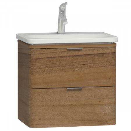 Mobilier de baie - Unitate de baza lavoar baie 60cm cu 2 drawers, waved natural wood | 56144