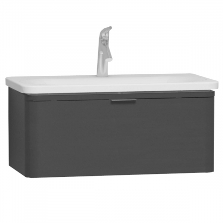 Mobilier de baie - Unitate de baza lavoar baie 80cm, cu 1 drawer, anthracite inalt gloss | 56137
