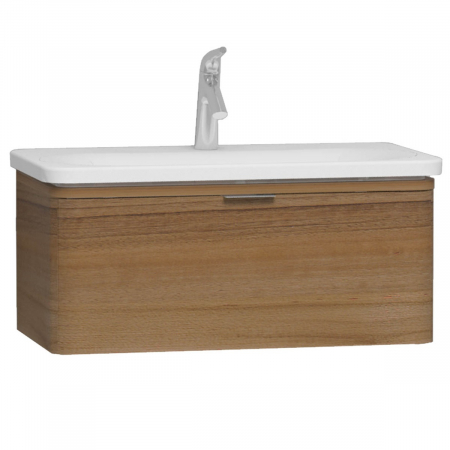 Mobilier de baie - Unitate de baza lavoar baie 80cm, cu 1 drawer, waved natural wood | 56138