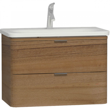 Mobilier de baie - Unitate de baza lavoar baie 80cm, cu 2 drawers, waved natural wood | 56147