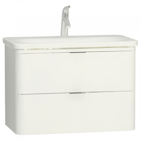 Mobilier de baie - Unitate de baza lavoar baie 80cm, cu 2 drawers, alb inalt gloss | 56441