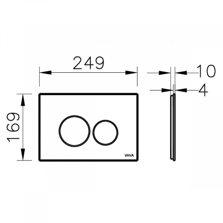 Clapeta de actionare din sticla alba, actionare dubla, 249x169 mm, colectia Origin | 740-1600 [1]