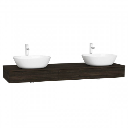 Mobilier de baie - counter cu drawer, 150cm, elm, double hole, cu double syphon hole | 65696
