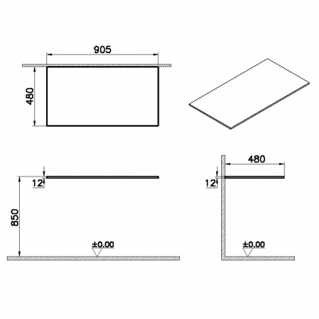 counter, fara hole, 90cm, neolith | 65762 [1]