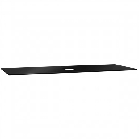Mobilier de baie - glass counter, cu orificiu robinet, cu middle syphon hole 120 cm, negru | 65738