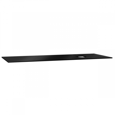 Mobilier de baie - glass counter, cu orificiu robinet, cu dreapta syphon hole 120 cm, negru | 65732