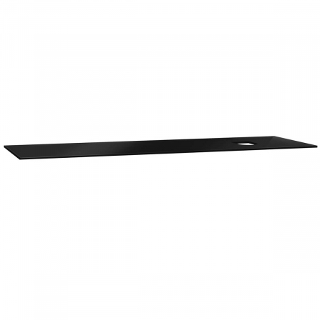 Mobilier de baie - glass counter, cu orificiu robinet, cu dreapta syphon hole, 150cm, negru | 65749
