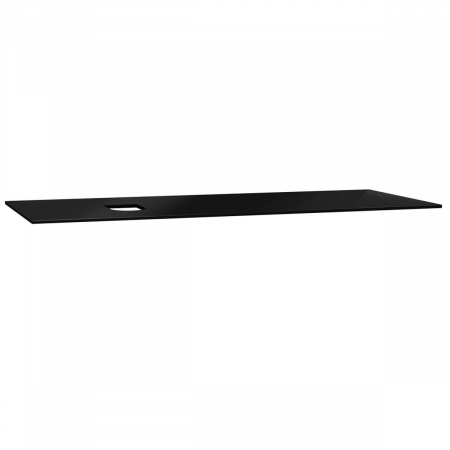 Accesorii mobilier baie - glass counter, fara orificiu robinet, cu stanga syphon hole 120 cm, negru | 65723
