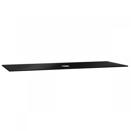glass counter, fara orificiu robinet, cu middle syphon hole 120 cm, negru | 65735 [0]