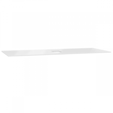 Mobilier de baie - glass counter, fara orificiu robinet, cu middle syphon hole 120 cm, alb | 65734
