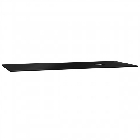 Mobilier de baie - glass counter, fara orificiu robinet, cu dreapta syphon hole 120 cm, negru | 65729