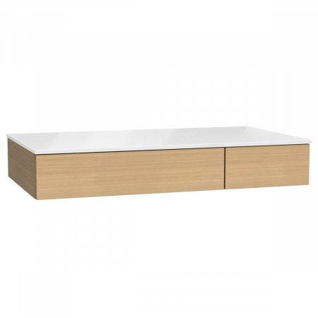 Mobilier de baie - side unit cu drawer, 90cm, flat oak, stanga | 65703