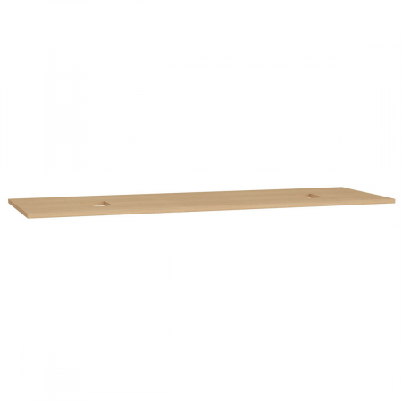 Mobilier de baie - wood counter, cu double syphon hole, 150cm, flat oak | 65941