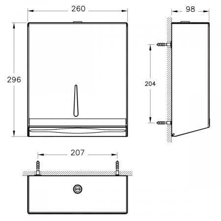 Dispenser din inox pentru prosop de hartie | A44351 [1]