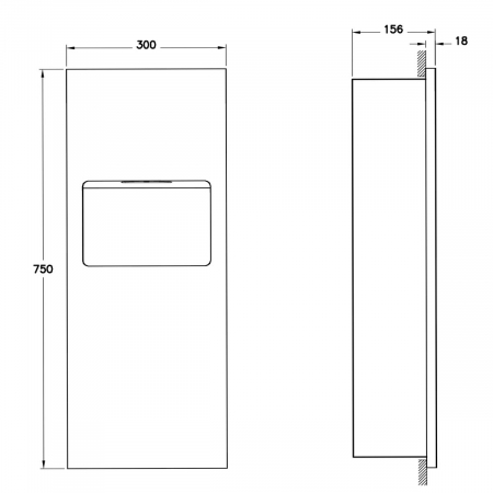 Dispenser din inox pentru prosop de hartie cu cos de gunoi | A44970 [1]