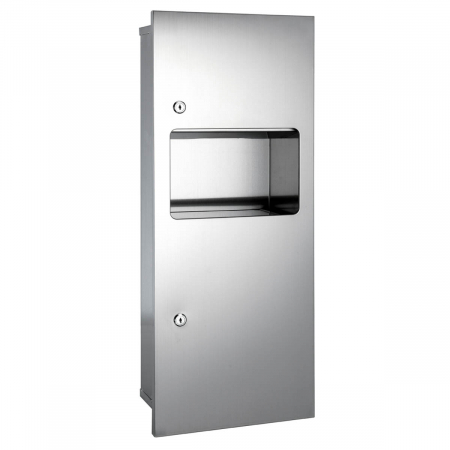 Cosuri gunoi baie - Dispenser din inox pentru prosop de hartie cu cos de gunoi | A44970