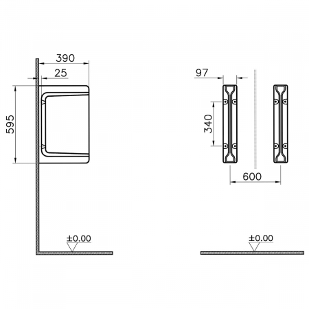 Perete / paravan seperator pisoar | 5172L003-0155 [1]
