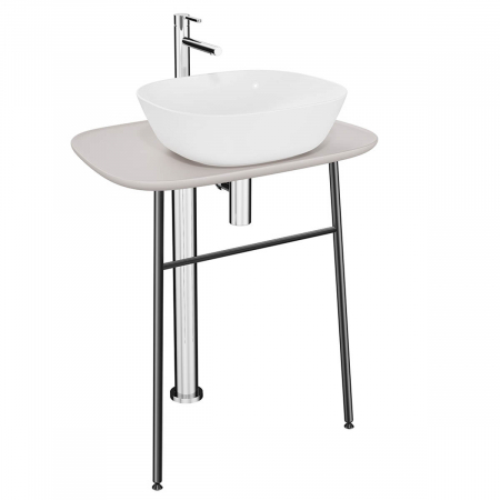 Mobilier de baie - freestanding Unitate de baza lavoar baie, 70cm, inalt, taupe mat | 64057