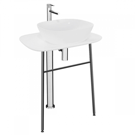 Mobilier de baie - freestanding Unitate de baza lavoar baie, 70cm, inalt, alb mat | 64055