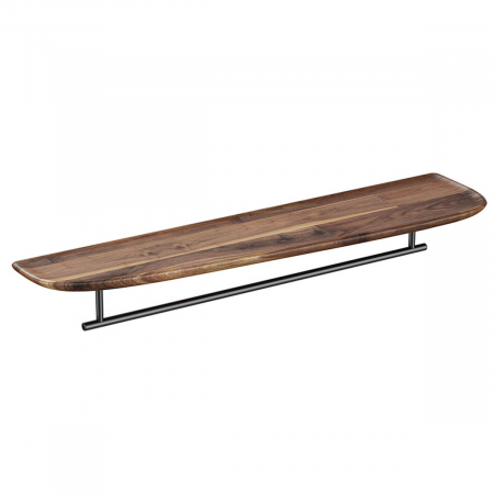 Mobilier de baie - Polita baie stejar inchis stanga 75cm su suport metalic pentru prosop | 64062