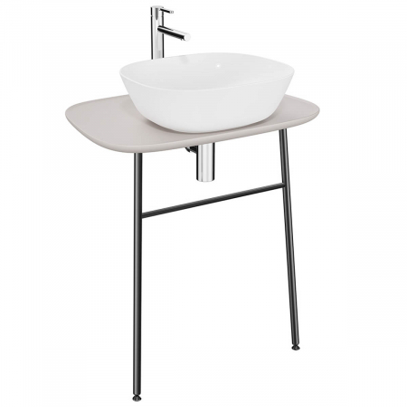 Mobilier de baie - Unitate de baza lavoar baie, 70cm, suspendat, inalt, taupe mat | 62568