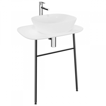 Mobilier de baie - Unitate de baza lavoar baie, 70cm, suspendat, inalt, alb mat | 62566