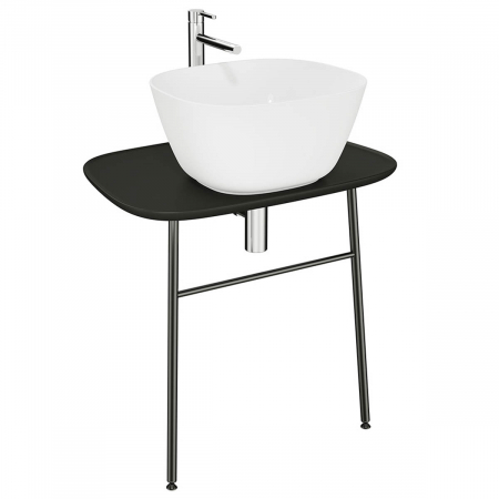 Mobilier de baie - Unitate de baza lavoar baie, 70cm, suspendat, low, negru mat | 62562