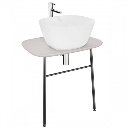 Mobilier de baie - Unitate de baza lavoar baie, 70cm, suspendat, low, taupe mat | 62563