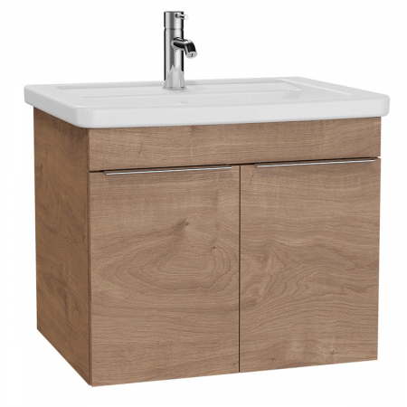 Mobilier de baie - Quadrum Unitate de baza lavoar baie, 65cm, cu usi, auriuen oak | 62540