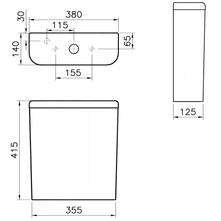Rezervor WC cu alimentare inferioara, 2.5/4 lt mecanism de spalare cu dubla evacuare inclus | 5783B003-5450 [1]