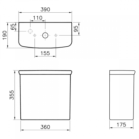 Rezervor WC cu alimentare inferioara | 4161B003-1619 [1]