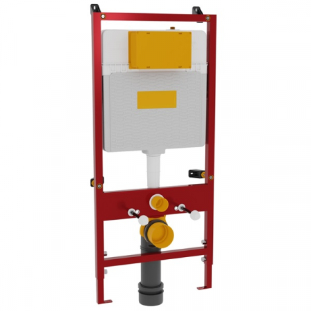 Rezervor WC incastrat tip perete din gips-carton, clapeta de actionare crom inclus | 8000-C [2]